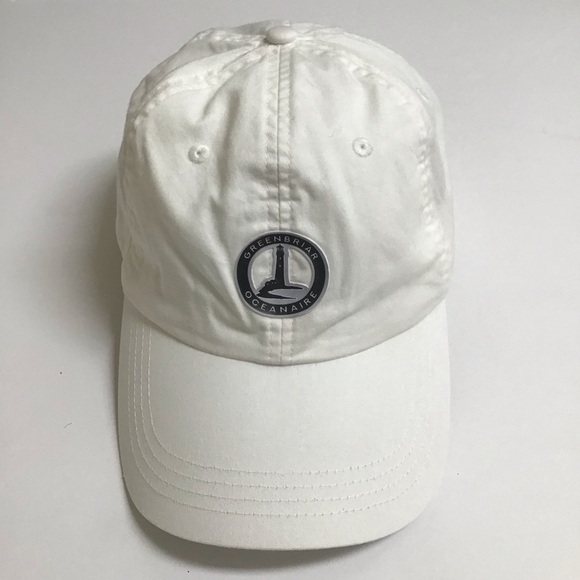 Greenbriar Oceanaire Golf Hat NJ Country Club Logo Adjusts Ahead White Cap Loop - Picture 1 of 10